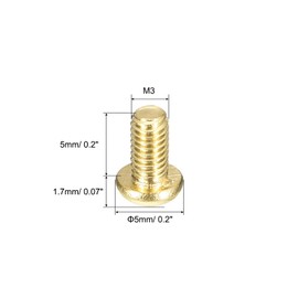 QUARKZMAN Brass Machine Screws, M3 x 5 mm Phillips Pan Head Mounting Screws for Furniture, Office Equipment, Electronics Pack of 12