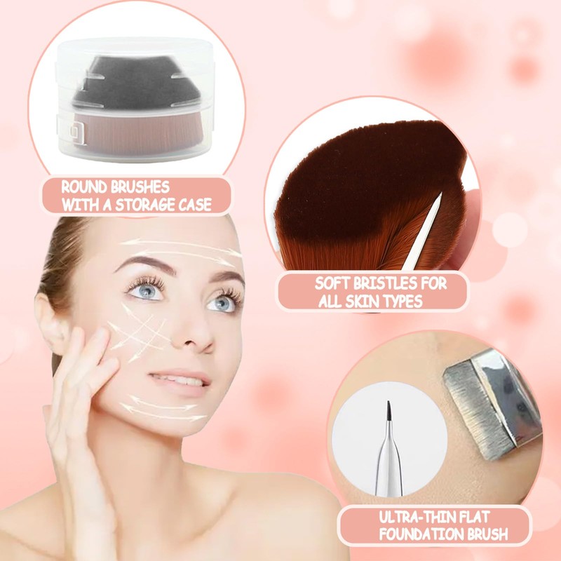 Benixmidart 2Pcs Makeup Brush Set Foundation and Concealer Brushes, 1Pc