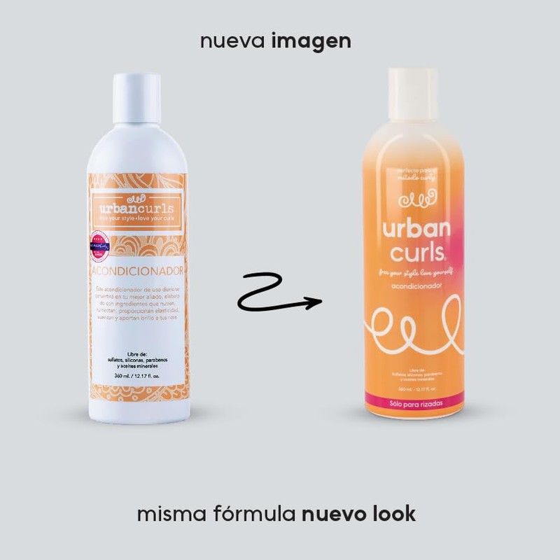 URBAN CURLS Acondicionador 960 ml para Cabello Rizado Definir Rizos,