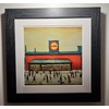 Greetingles Lowry-Style 12"/31cm Square Framed Print. Beautiful Black Ash Frame
