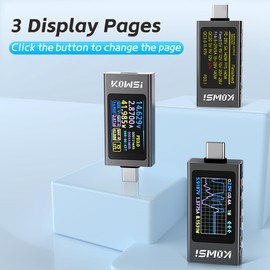 diymore USB Tester Meter 3.3V-40V 12A USB Digital Tester Power Meter, Current Meter, Voltage Voltmeter, Power Capacity Detector with Curve Measurement, Ripple Measurement, Protocol Test