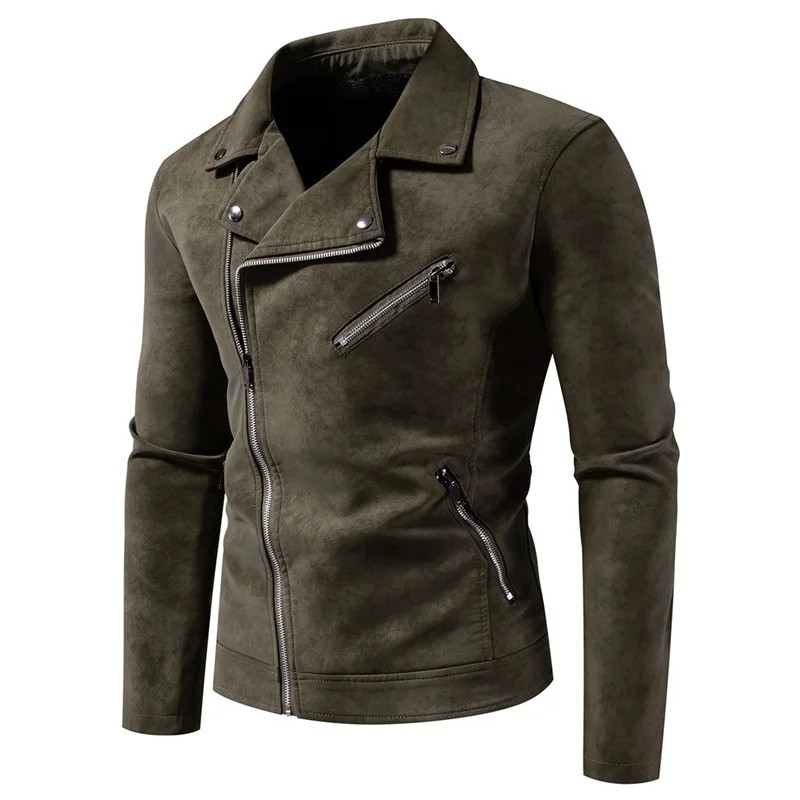 Retro Leather Jacket with High-end Feel, Retro Tie Dye Washed