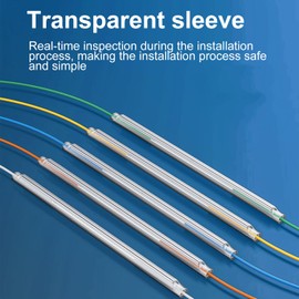 1000Pcs Bare Fiber Optical Heat shrinkable Sleeves 60mm Tube for Fiber Fusion Splice with Single Stainless Needle