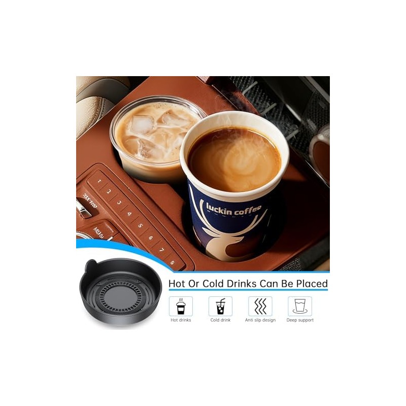 Silicone Car Cup Holder Coasters 4 Pack, Non Slip Waterproof