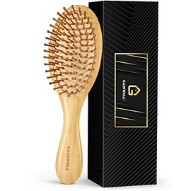 GAINWELL Cepillo de pelo de paleta de bambú, cepillo para desenredar cerdas de bambú para masajear el cuero cabelludo