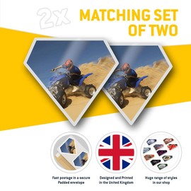 2 x Diamond Stickers 7.5 cm - Quad Bike Desert Safari 4x4 Fun Decals for Laptops,Tablets,Luggage,Scrap Booking,Fridges, #12683