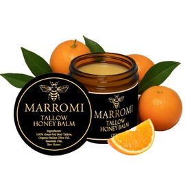 Beef Tallow for Skin, Tallow Honey Balm, Natural Organic Beef Tallow Balm with Raw Honey, Moisturizing Cream for All Skin Types (1Pc, Orange)