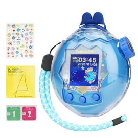 Tamagotchi Paradise Cover, Protective Case, Transparent, PC Hard Case, Set of 2, Main Body Cover + Deco Cap, 360° Shockproof, Anti-Scratch, All-Around Protection, Durable, Waterproof, Clear, Verified
