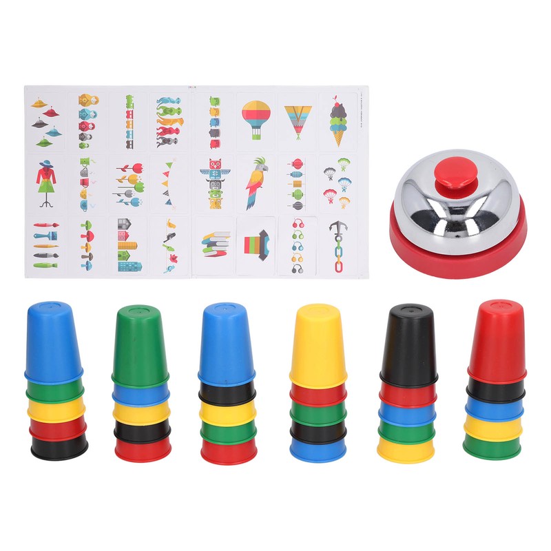 Stacking Cups Card Games Toy Early Educational Training Colorful Interactive