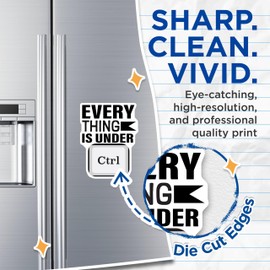 (2 Pack) Everything is Under Ctrl Magnets - Office Decor - Humorous Magnet - Geek Gift Idea - 5" On Longest Side - for Cars, Fridges, Toolboxes - Made in USA - MAG6085