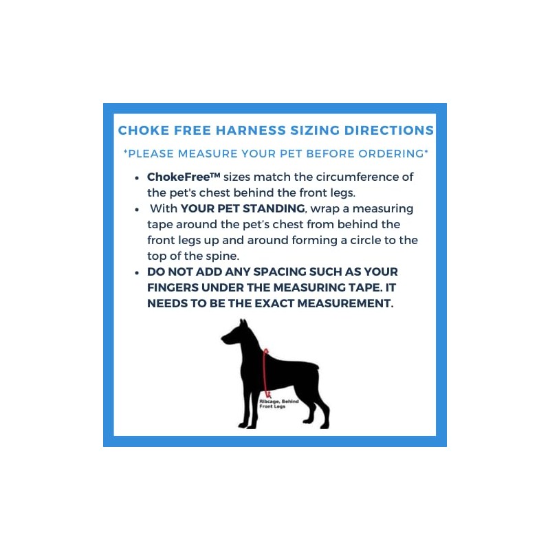 ChokeFree Velpro Mesh Pet Shoulder Harness Collar, 17"-18", Blue