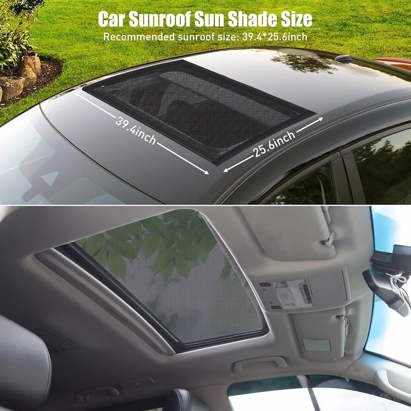 Magnetic Sunroof Sunshade Mesh Screen Moonroof and Side Windows for