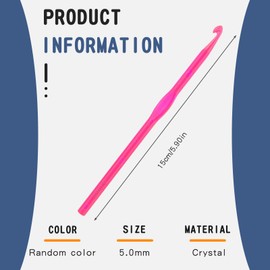 Crochet Hook, 5 mm Ergonomic Handle for Arthritic Hands, Colorful Transparent Crochet Hook for Beginners and Crocheting Yarn (5 mm)