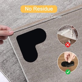 NIXRET Pack of 12 Non-Slip Mats for Carpet, Washable and Reusable Non-Slip Underlay, Non-Slip Pads Made of High-Quality Materials to Prevent Slipping