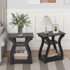 FROMJBEST End Table with Charging Station, Side Table with USB