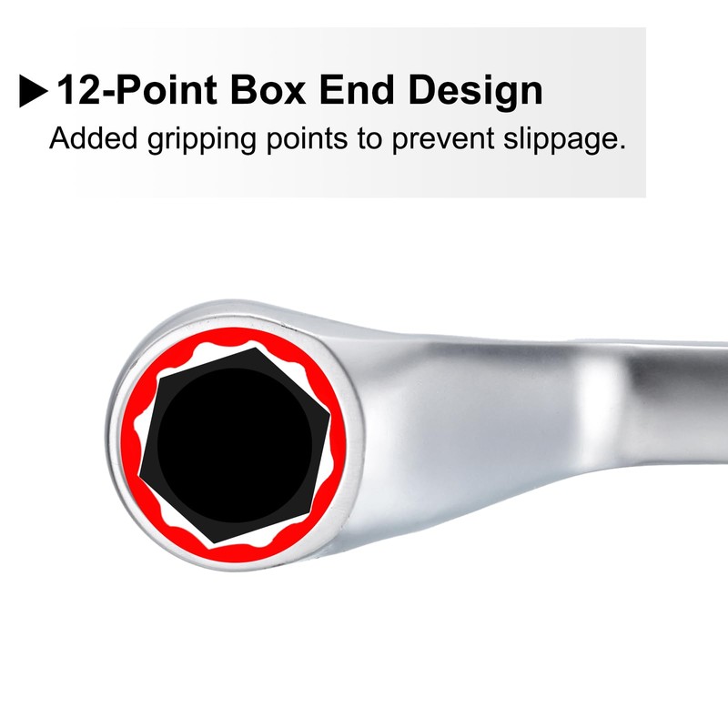 sourcing map Offset Double Box End Wrench 24mm x 27mm