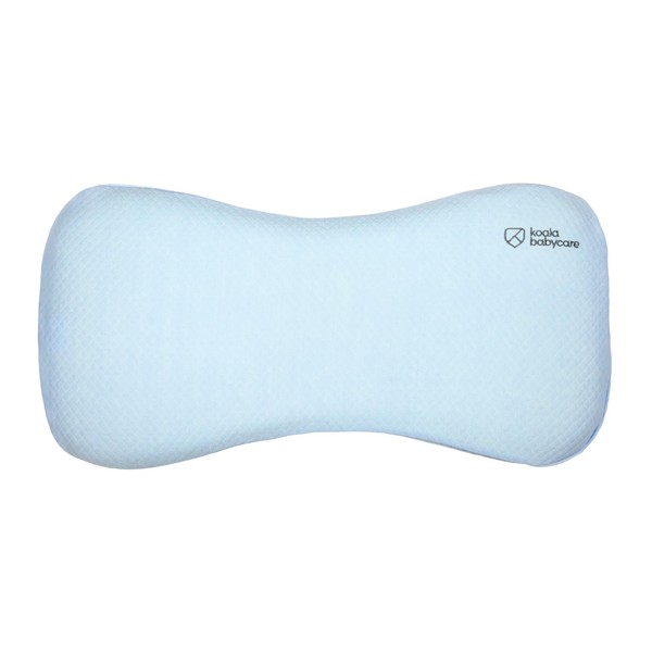 KOALA BABYCARE Plagiocephaly Baby Pillow with Two Removable Pillowcases to Help Prevent and Treat Flat Head Syndrome in Memory Foam - Koala Perfect Head - Blue