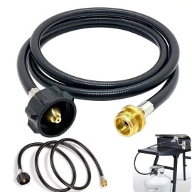 DwellWel 6FT Propane Adapter Hose LP Tank 1lb to 20lb Converter For QCC1 Type1 Gas Grill