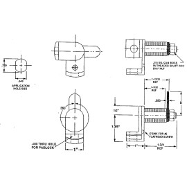 Illinois Locker Hasp (aka. Padlockable Cam Lock Hasp) for Locker, in Chrome Finish