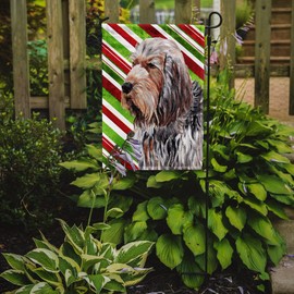 Caroline's Treasures SC9804GF Otterhound Candy Cane Christmas Garden Flag Mailbox Flag Decorative Yard Flag Banner Outside Patio Artwork Yard Flower Beds, Garden Size, Multicolor
