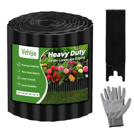 Vehipa Corrugated Garden Edging for Landscaping, 6" x 10 Ft Metal Garden Landscape Edging for Flower Bed, Lawn Edging Border Landscape Border for Garden, Yard DIY (Black)