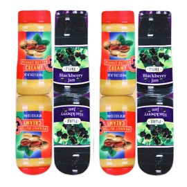 Benefeet Sox Mens Funny Crazy Socks Cool Peanut Butter and Jelly Socks Funky 3D Print Patterned Pbj Socks Boys Youth Novelty Athletic Tube Socks, 2 Pack-Peanut Butter and Jelly