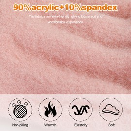 TAGVO Kids Winter Knit Warm Gloves for Girls Boys, Multifunction Stretchy Fingerless Convertible Flip Top Gloves with Soft Layer Fleece, Fluffy Half Finger Mitten Gloves for kids 7-13 Years Old