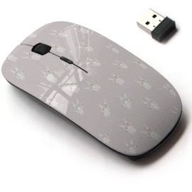 2.4G Wireless Mouse with Cute Pattern Design for All Laptops and Desktops with Nano Receiver - Easter Design Bunnies