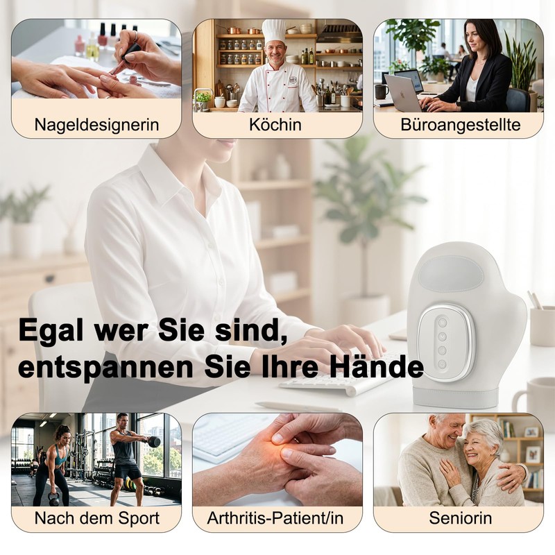 Hand Massager with Heat Function - Wireless Hand Massager, 3