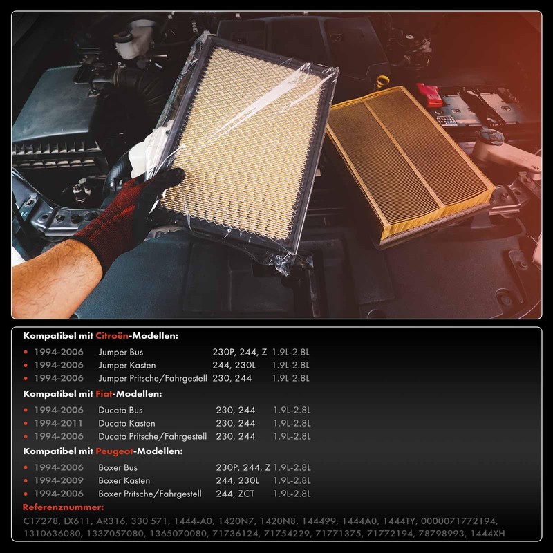 Frankberg Air Filter Compatible with Jumper 230P 1994-2002 Jumper 244