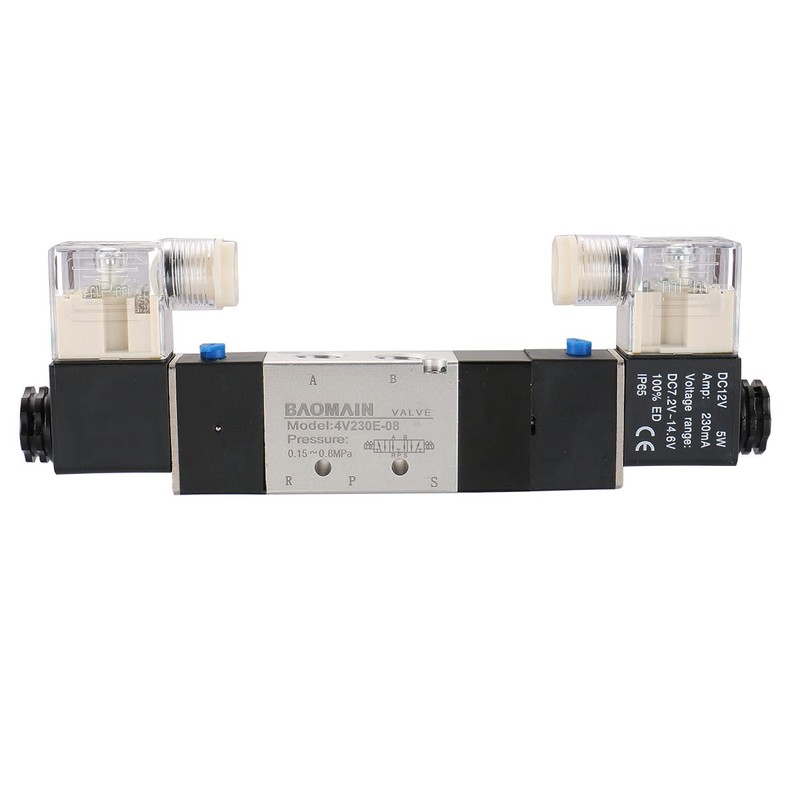 Baomain Pneumatic Solenoid Air Valve 4V230E-08 12VDC 5 Way 3