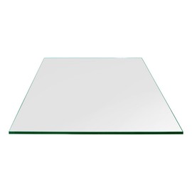 Dulles Glass 18 inch Square Glass Table Top - Tempered - 1/4" Thick Glass Surface, Safe Flat Polished, Eased Corners, Multipurpose for Dining Table, Patio, Coffee and End Table