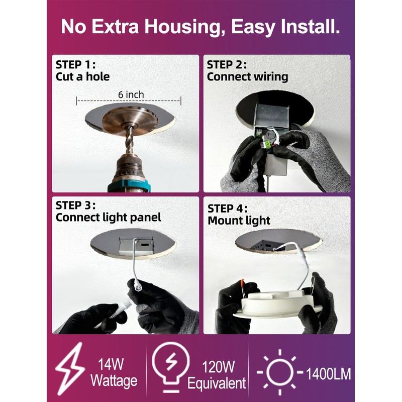 ILC 6 inch led recessed Light, Work with Alexa (Hub
