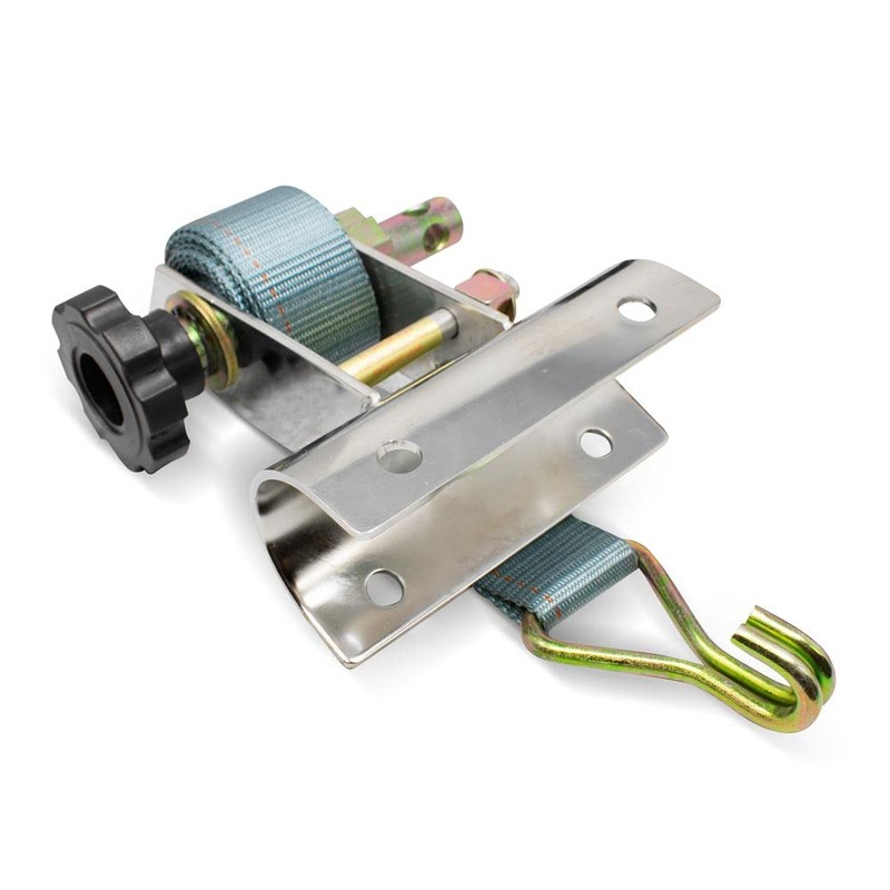Pair of Polished Stainless Steel Ladder Rack Ratchet Tie-Down Straps