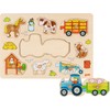 goki 57468 Tractor Puzzle with Wooden Pendants 9 Pieces