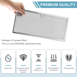 Fits for Jenn.Air 71002111 Downdraft Range Hood Grease Filter by AMI PARTS - Microwave Oven Aluminum Mesh Grease Filter 15 5/8" x 6 3/8" (2-Pack)