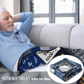 90th Birthday Gifts for Men, 90th Birthday Decorations for Men, Gifts for 90 Year Old Man, 1935 Birthday Gifts, Mens 90th Birthday Gifts, Best Gifts for 90th, 90th Birthday Gifts Blanket 150X130CM
