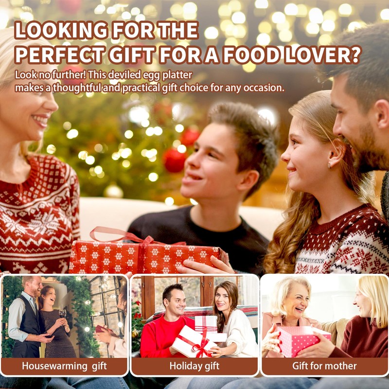 Erwuldor Deviled Egg Platter & Deviled Egg Tray- Acacia Wood