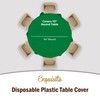 Exquisite 4-Pack Emerald Green Plastic Table Cloth - 84-Inch Round