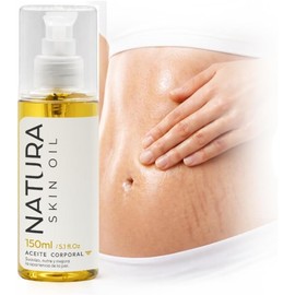 Natura Skin Oil 150ml. - Aceite Corporal Hidratante para Estrías y Cicatrices con Rosa Mosqueta, Almendra, Aguacate y Vitamina E, Textura Ligera No Grasosa