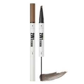 Eyebrow Pencil with Eyebrow Gel,Dark Brown E-yebrow Pencil,2-In-1 E-yebrow Pen & Tinted Brow Gel,4 Fork Tip & Precise Brush-Tip for Fuller-Looking Defined Brows,Ey-ebrow P-encil,Ey-ebrow G-el,Brown