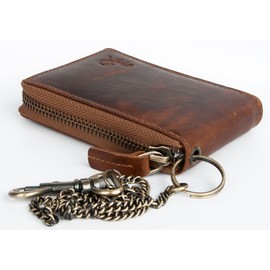 Natural Leather Pocket Sized Pure Leather Wallet with Scorpion with Metal Chain