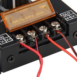 GONOLOWAY Waterproof PWM 0-100% LED Dimmer Switch Rotary Knob On/Off Switch with Black Aluminum Housing for 30A Max Dimmer 5050 3528 2835 5630 1210 5730 LED Strip Lighting, LED Tape Light Dimmer Switch Controller (DC12-24V/Black)