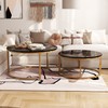 WiberWi Round Coffee Table Nesting Tables Set of 2, Large