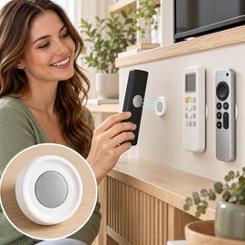 3pcs No Drill Magnetic Remote Holder - Wall Mount for TV/AC Remotes, White Space-Saving Design