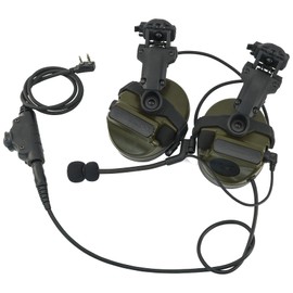 HEARFALCOM Tactical Headset COMAT III Tactical Helmet ARC Rail Adapter Non-Military Version Noise-Cooling Pick-UP Shooting Headset with V2 U94 PTT for Hunting Airgun Sports (FG)
