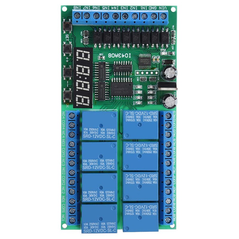 Timer Relay, DC 12V 8 Channels Relay Module Multifunction Time
