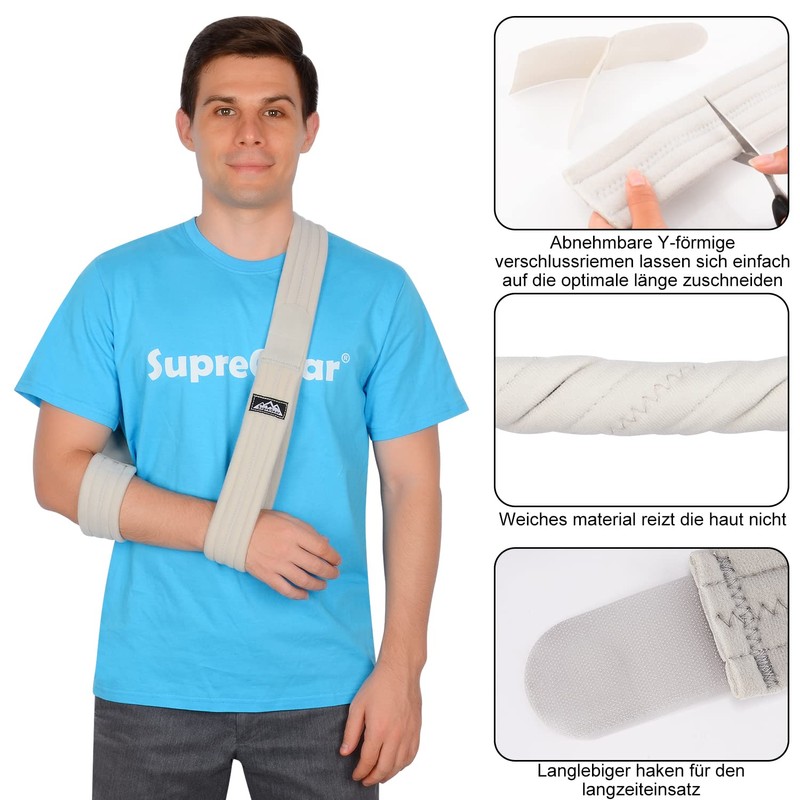 supregear Arm Sling Adjustable Lightweight Comfortable Shoulder Sling Breathable Medical