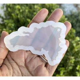 Dominican Republic Silicone Mold DR Map Mold for Keychain Llavero Republica Dominicana (Clear, Reverse)