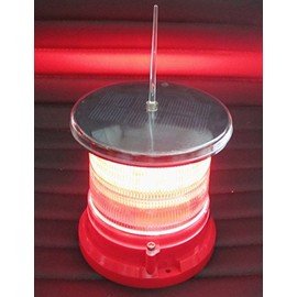 Pilotlights.net Solar Dock High Power Warning Light - Waterproof Marine Solar Dock Lighting - RED LED Constant or Flashing 360 Degree Lighting